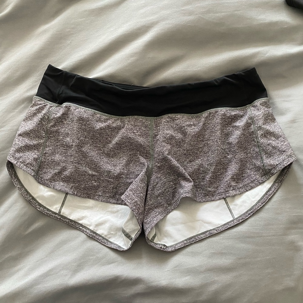 Grey Lululemon Speed Up Low Rise 2.5 shorts Size 8